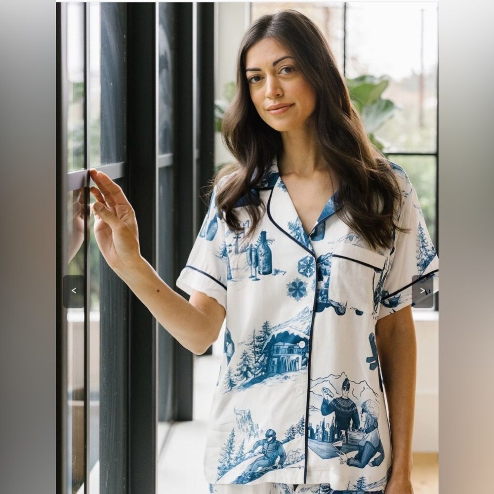 Katie Kime Apres Ski Toile PJ Top